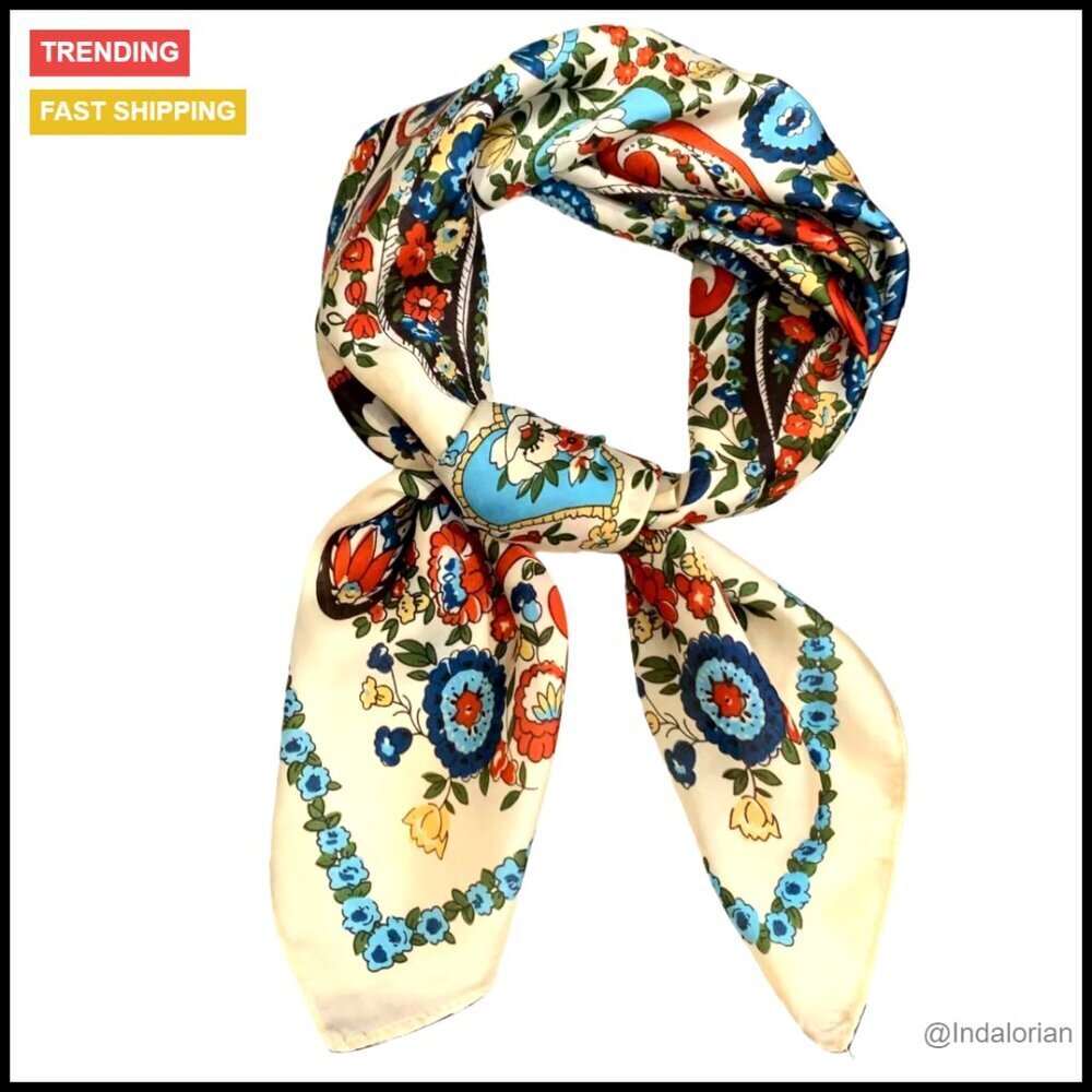 Satin Bandana Scarf Lightweight Silk Feeling Fashion Wrap Neck Accessory